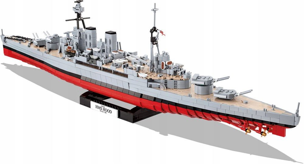 Model brytyjskiego krążownika HMS Hood z klocków COBI – zestaw 2613 elementów