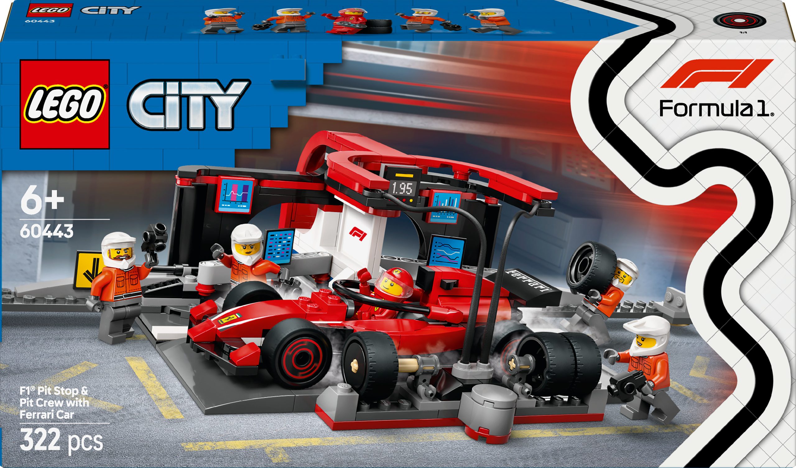 Lego City 60443 F1 Pit Stop i Mechanicy Ferrari 322 el. - obrazek 10