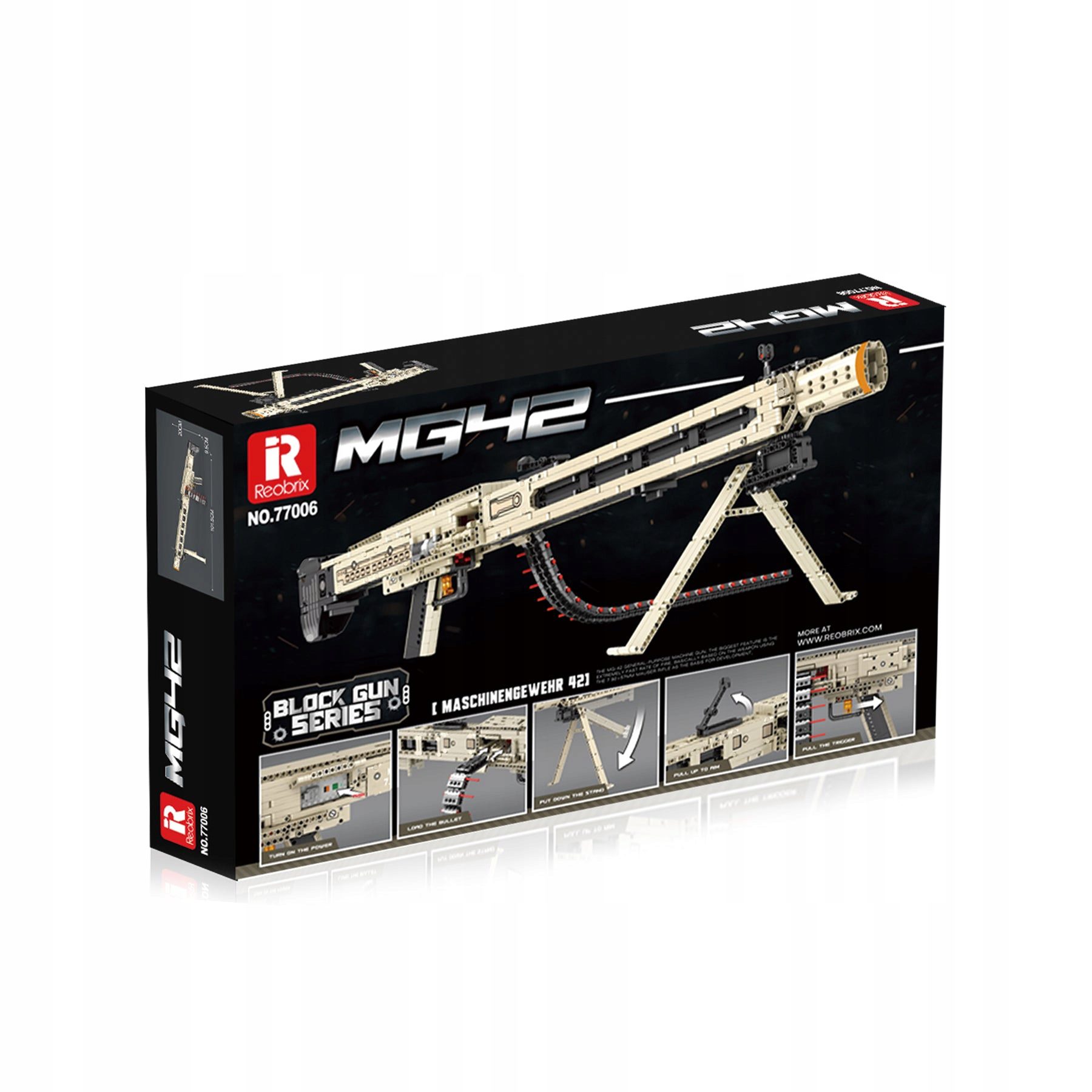 Klocki Reobrix 77006 Karabin Maszynowy MG-42 1886 el. - obrazek 5