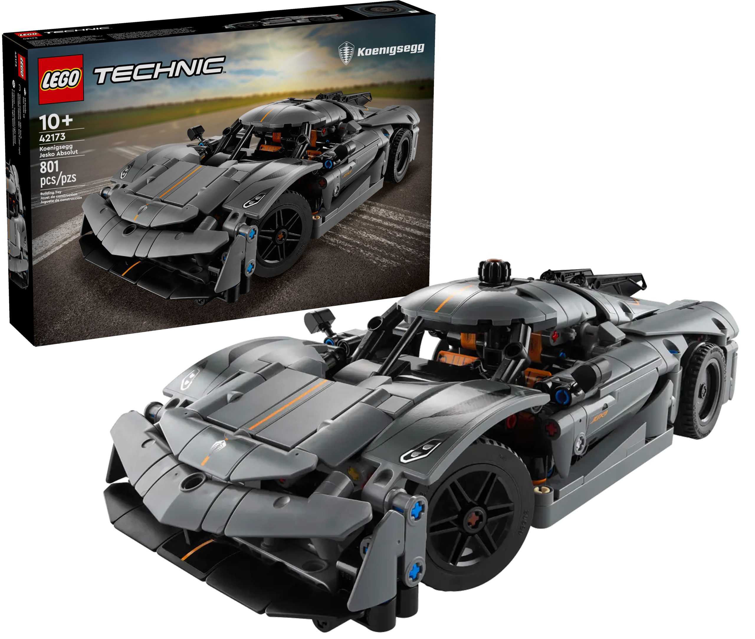 LEGO Technic 42173 Koenigsegg Jesko Absolut Szary Hipersamochód 801 el. - obrazek 10