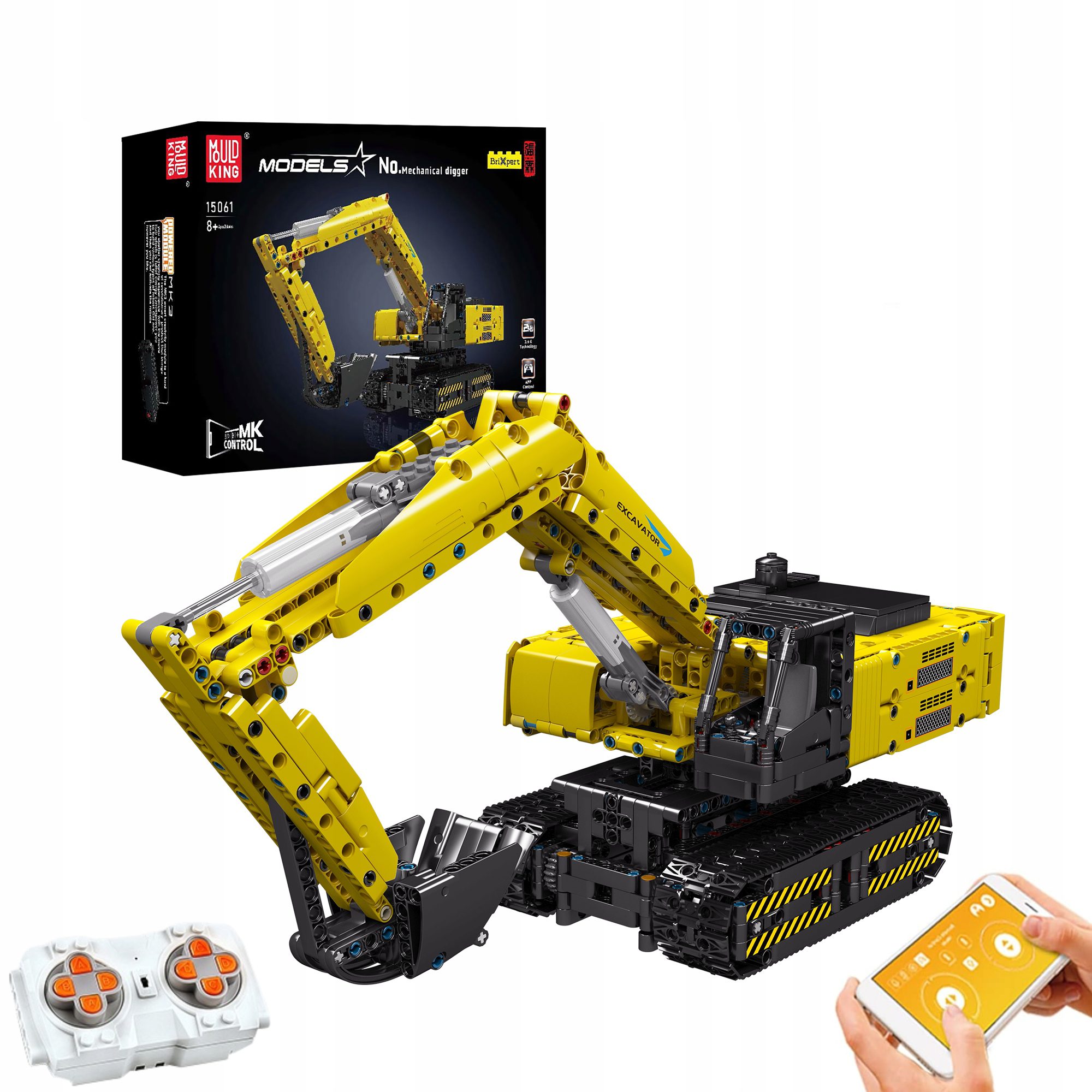 Klocki Mould King 15061 Zdalnie Sterowana Koparka Gąsienicowa 1113 el. - obrazek 8