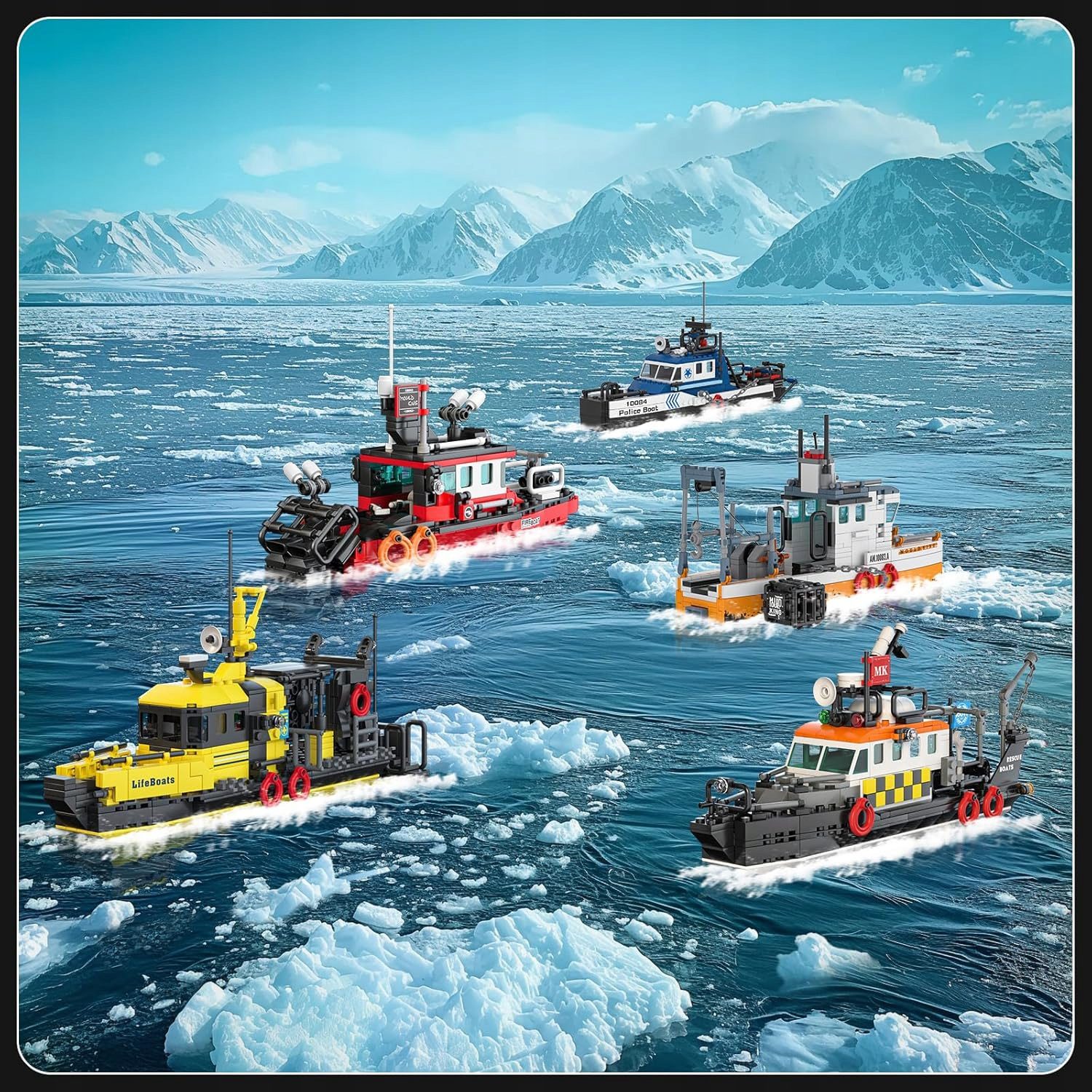 Klocki Mould King 10080 Łódź Ratunkowa 462 el. - obrazek 9