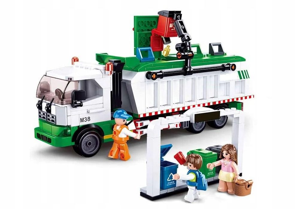 Klocki Sluban Town M38-B0780 Śmieciarka + Gra Karciana 432 el. - obrazek 3
