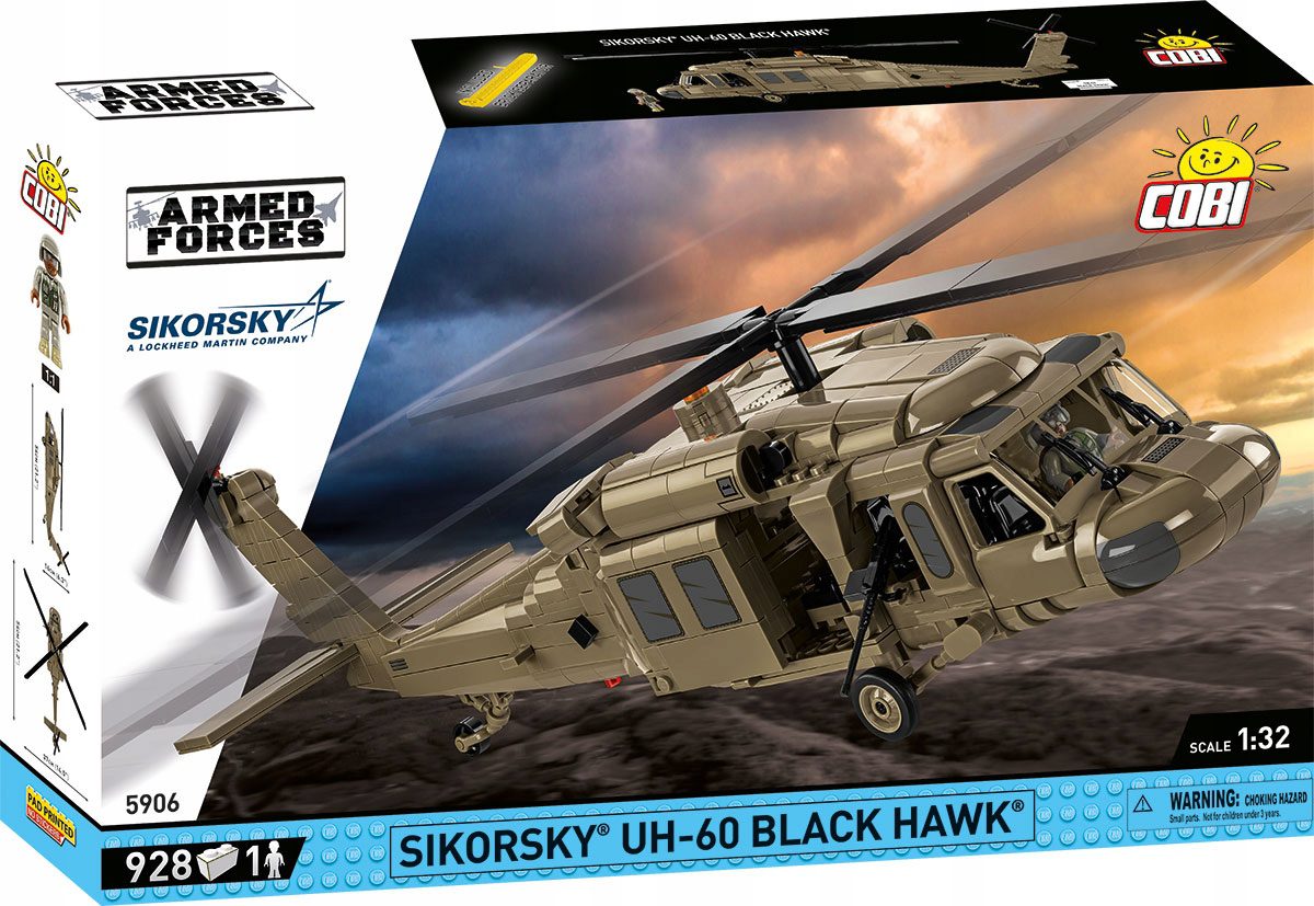 Klocki Cobi 5906 Śmigłowiec Sikorsky UH-60 Black Hawk 928 el. - obrazek 2