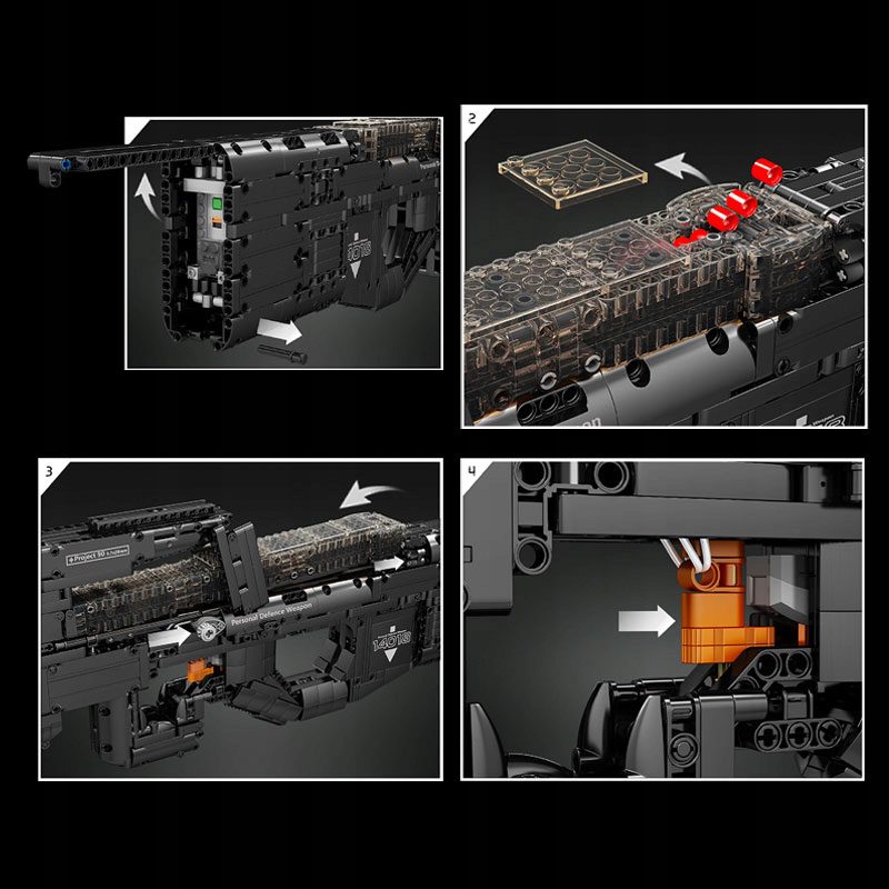 Klocki Mould King 14018S Karabin P90 Pistolet Maszynowy 1589 el. - obrazek 6