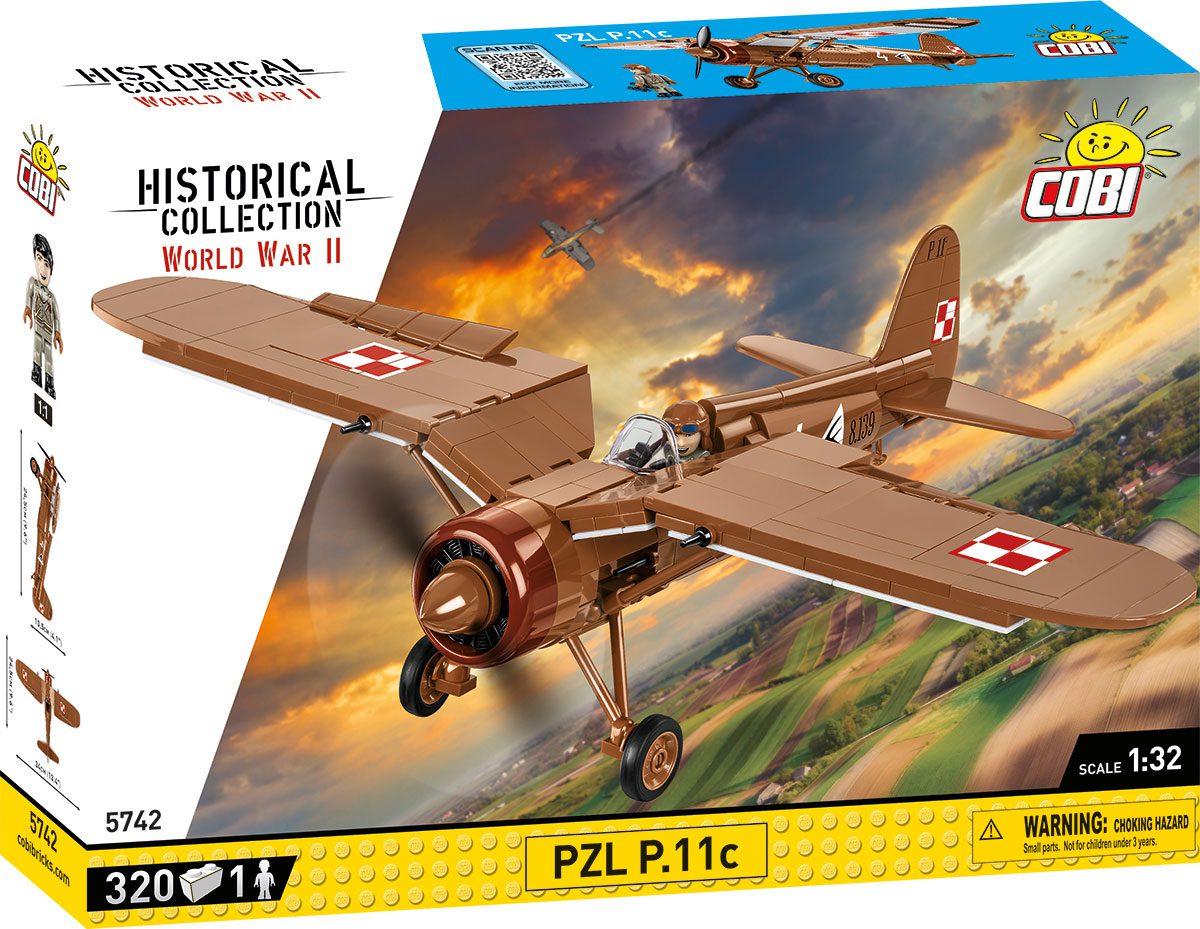 Klocki Cobi 5742 Polski Samolot Myśliwski PZL P.11c 320 el. - obrazek 2
