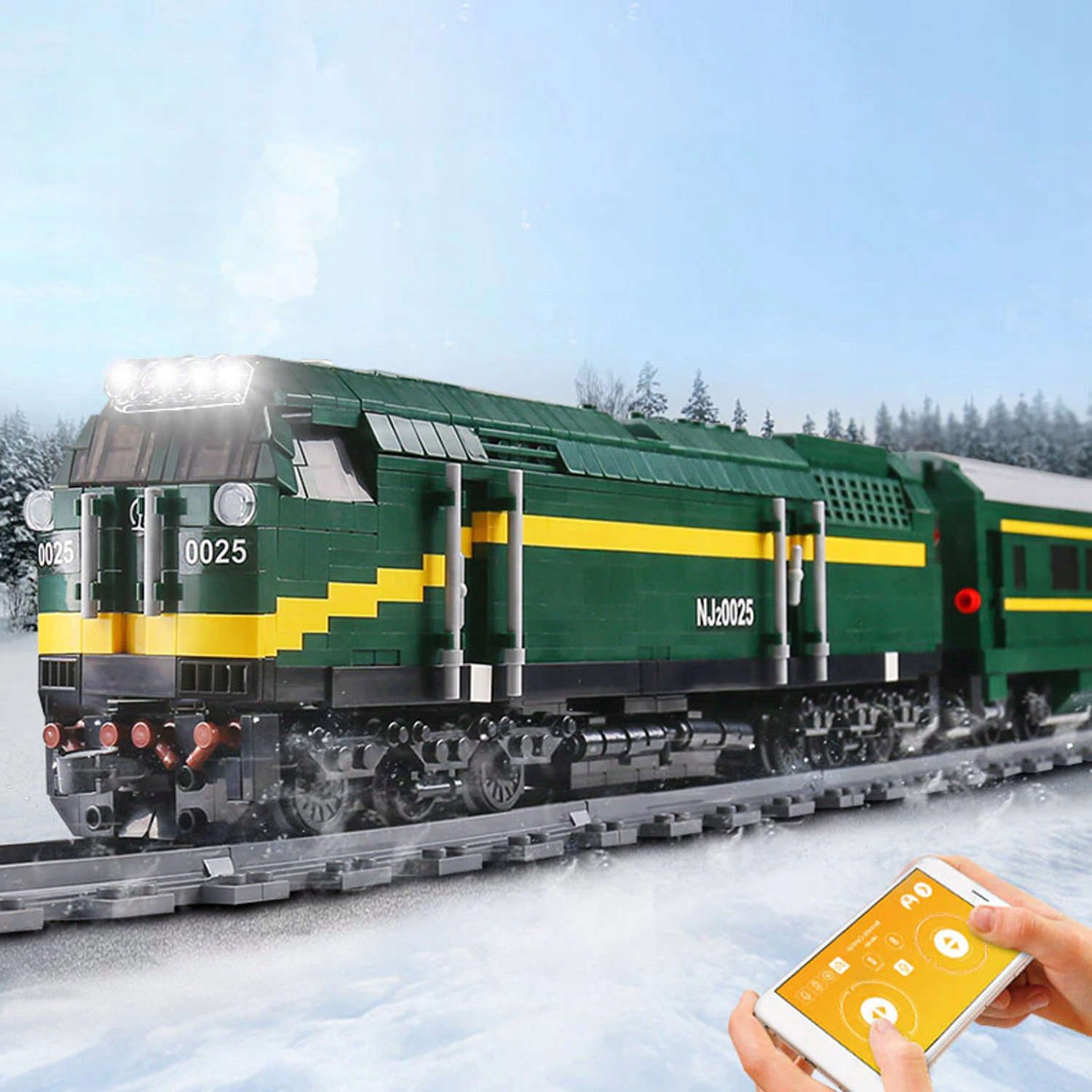 Klocki Mould King 12001 Zdalnie Sterowany Pociąg Kolejka NJ2 Diesel 2086 el. - obrazek 8