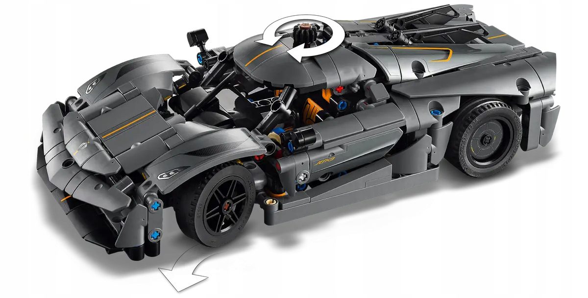 LEGO Technic 42173 Koenigsegg Jesko Absolut Szary Hipersamochód 801 el. - obrazek 14