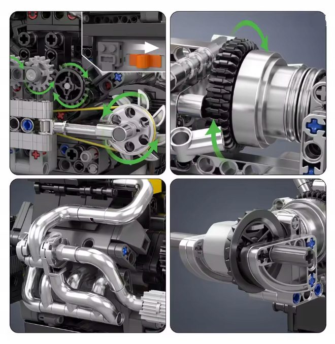 Mould King 10207 Engine Klocki konstrukcyjne 761 el. Silnik V12 - obrazek 4