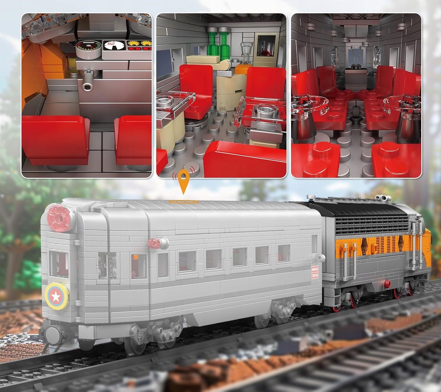 Klocki Mould King 12018s Lokomotywa Spalinowa EMD F7 WP 1751 el. - obrazek 8