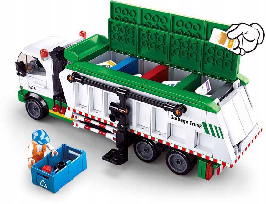 Klocki Sluban Town M38-B0780 Śmieciarka + Gra Karciana 432 el. - obrazek 4