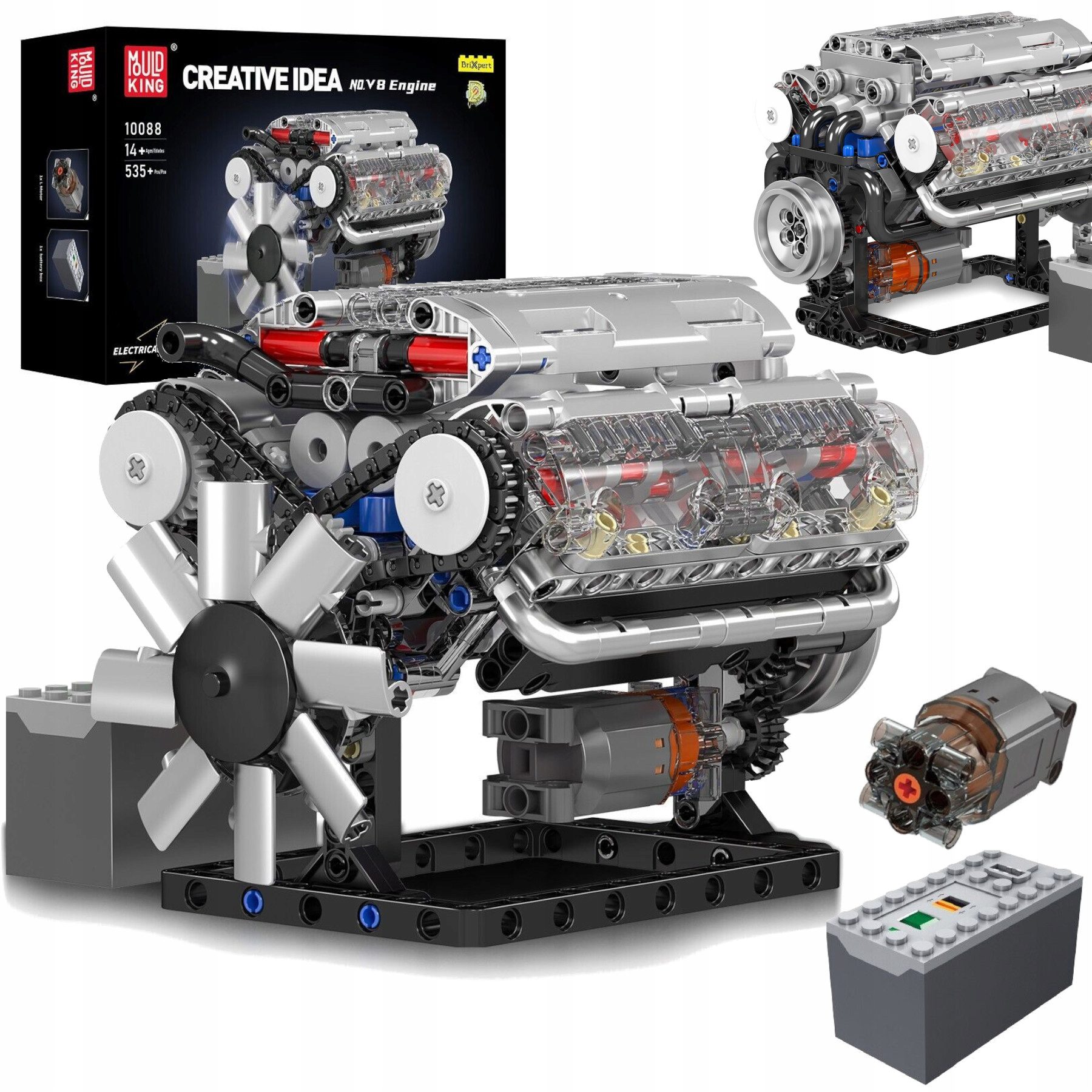 Klocki Mould King 10088S - Model Silnika V8 552 el. - obrazek 5