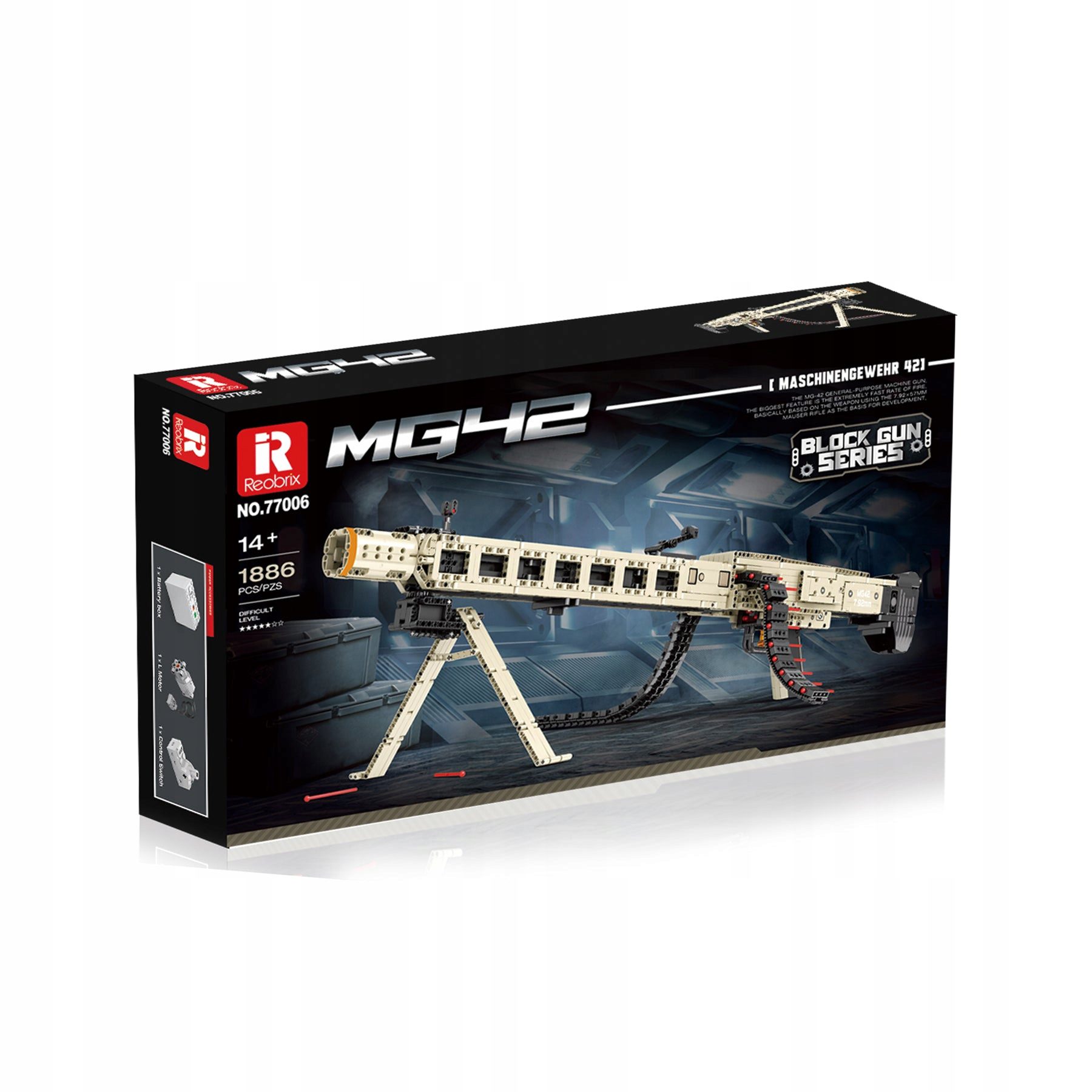 Klocki Reobrix 77006 Karabin Maszynowy MG-42 1886 el. - obrazek 4