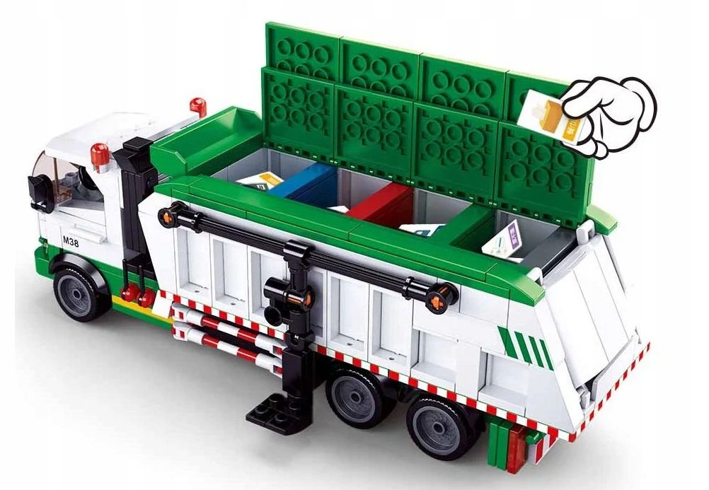 Klocki Sluban Town M38-B0780 Śmieciarka + Gra Karciana 432 el. - obrazek 5