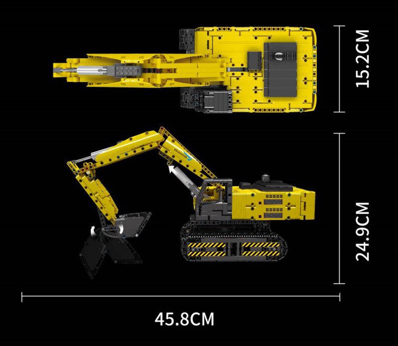Klocki Mould King 15061 Zdalnie Sterowana Koparka Gąsienicowa 1113 el. - obrazek 4