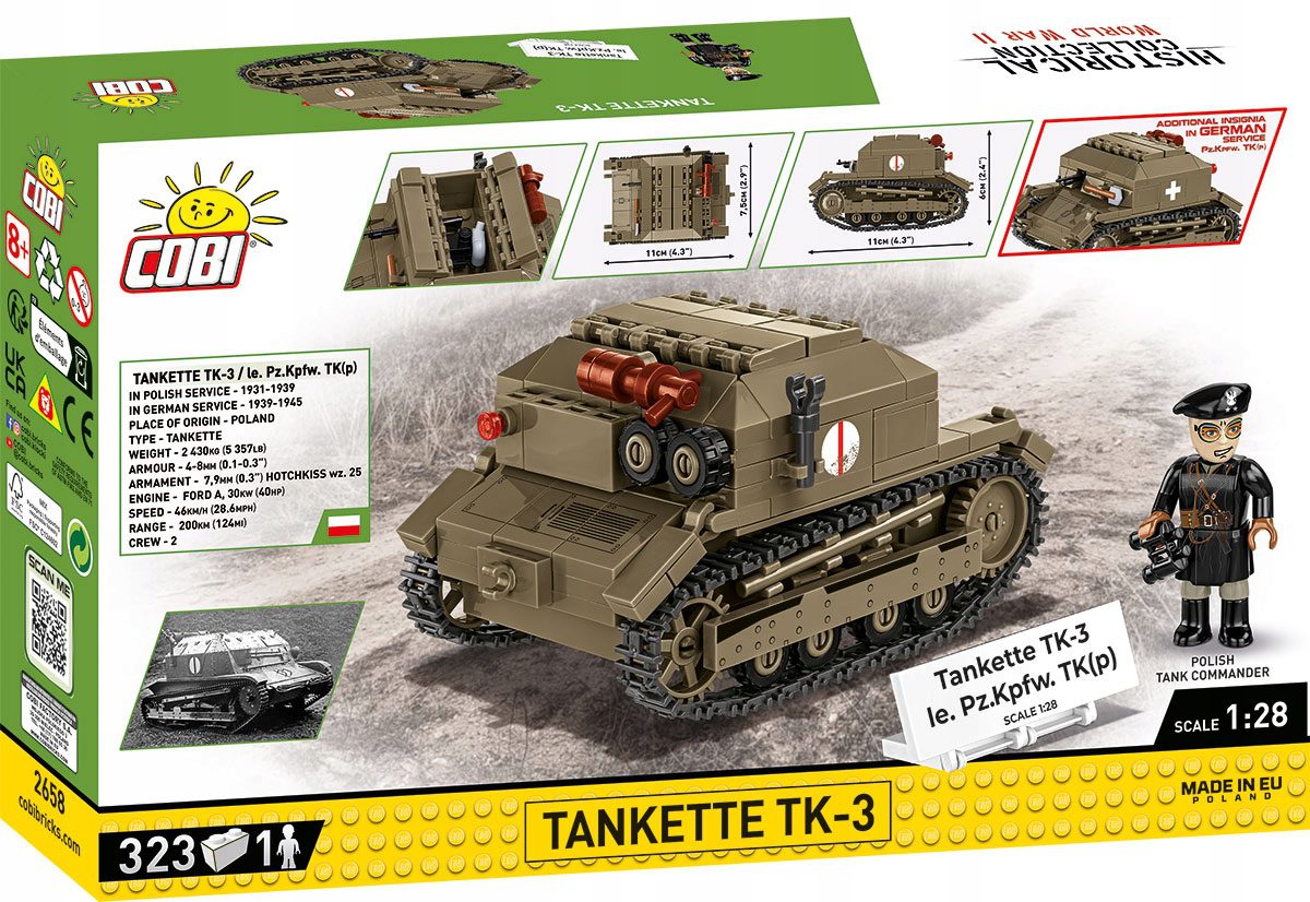 Klocki Cobi 2658 Czołg Polska Tankietka TK-3 323 el. - obrazek 5