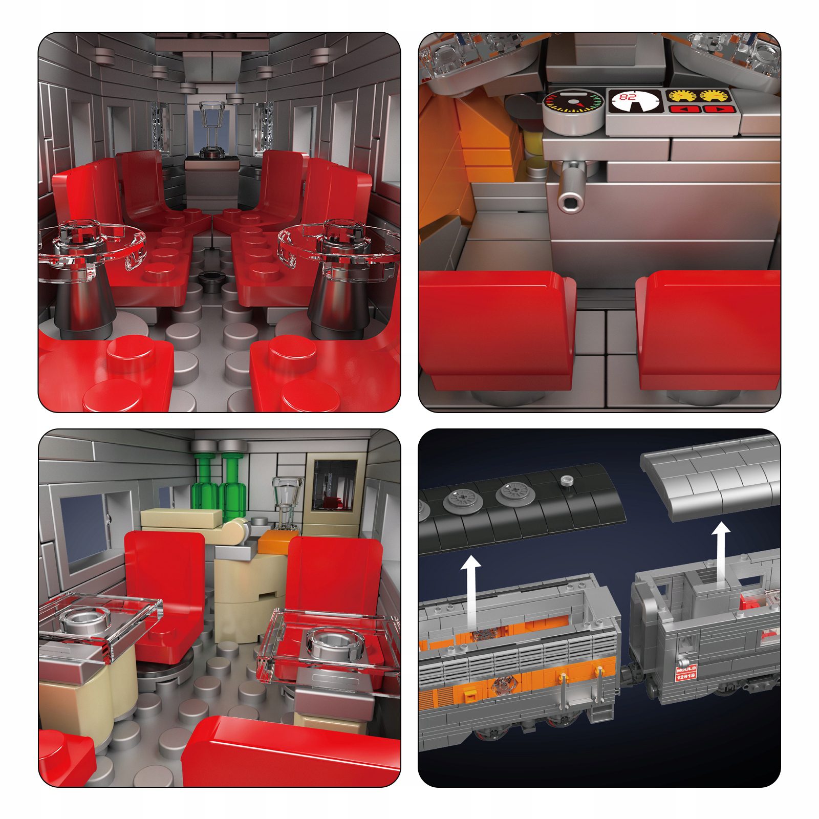 Klocki Mould King 12018s Lokomotywa Spalinowa EMD F7 WP 1751 el. - obrazek 5