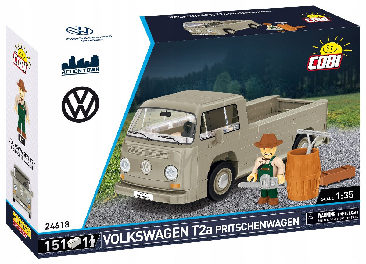 Kocki Cobi 24618 Samochód Volkswagen T2A Pritschenwagen 151 el. - obrazek 2