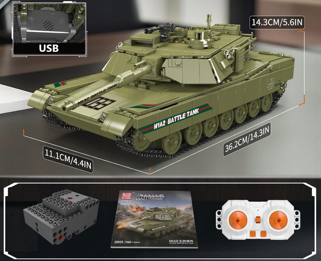 Klocki Mould King 20033 Zdalnie Sterowany Czołg M1A2 1168 el. - obrazek 9