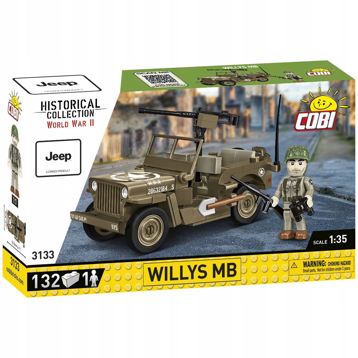Klocki Cobi 3133 HC WWII Willys MB 132 el. - obrazek 2