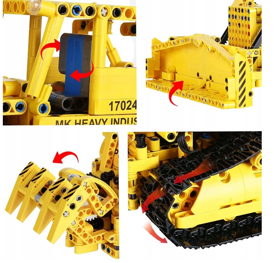 Klocki Mould King 17024 Zdalnie Sterowany Buldożer 1003 el. - obrazek 6
