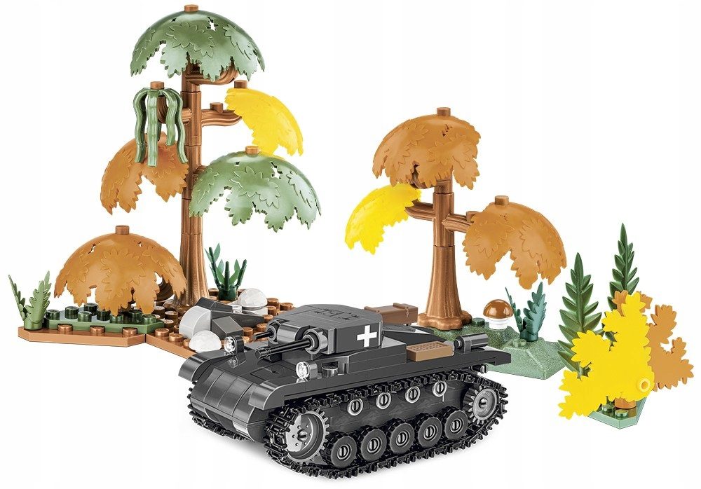 Model z klocków Cobi 2718 przedstawiający niemiecki czołg z II wojny światowej Panzer II Ausf. A.
