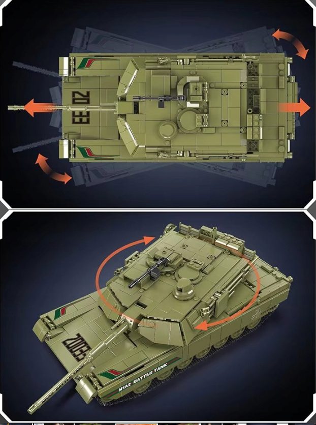 Klocki Mould King 20033 Zdalnie Sterowany Czołg M1A2 1168 el. - obrazek 6