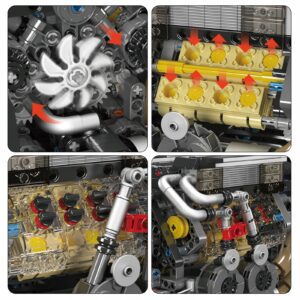 Klocki Mould King 10131 – Silnik W16 