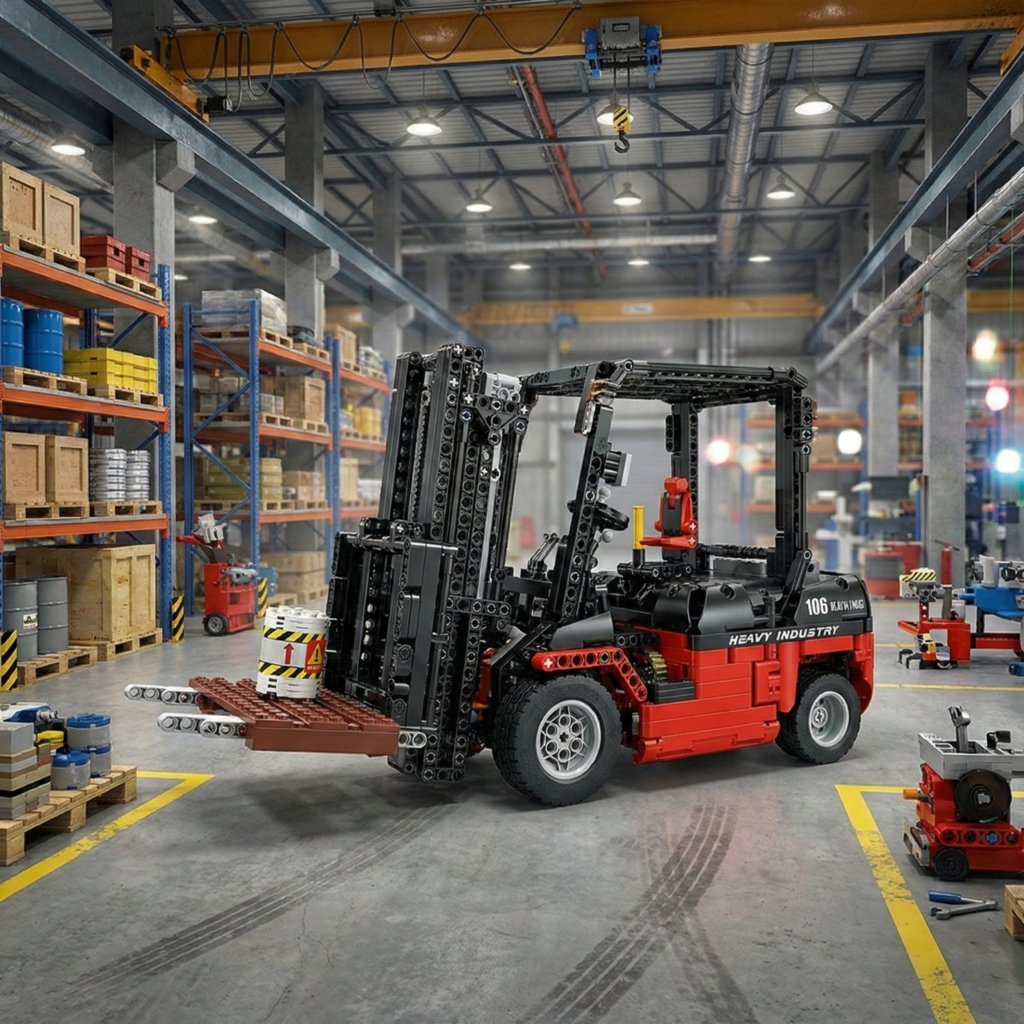 Wózek widłowy Mould King w magazynie