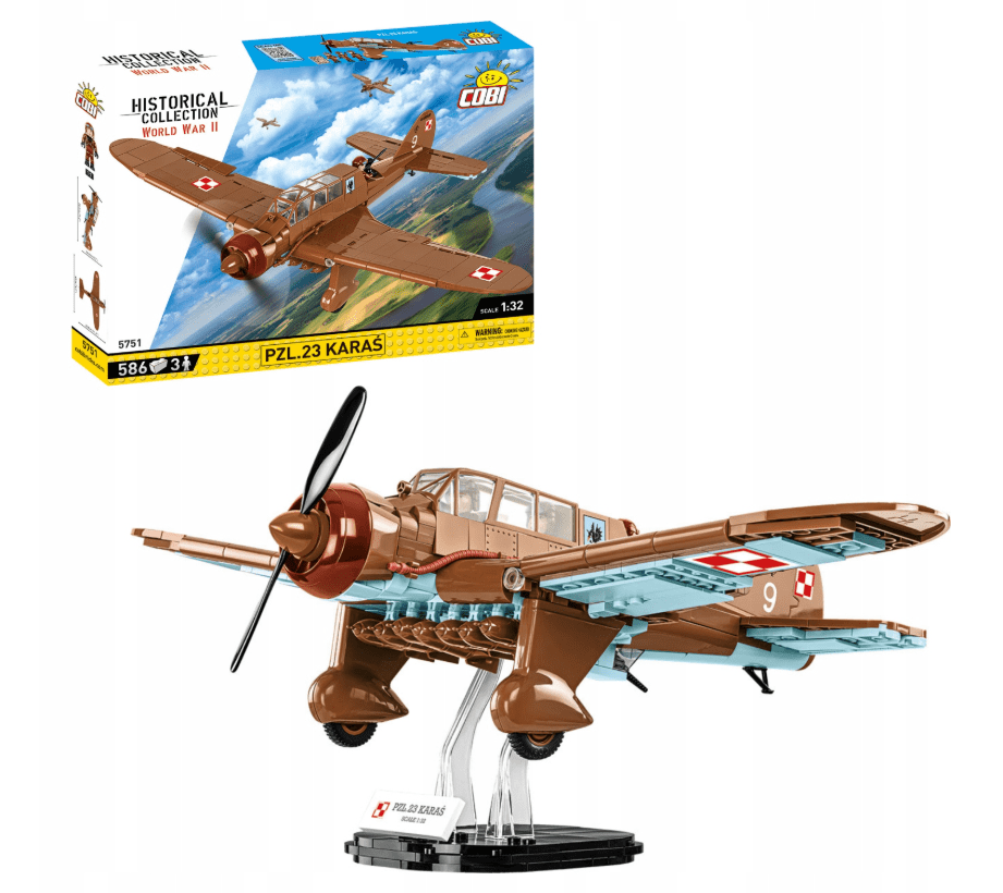 Klocki Cobi 5751 Lekki Bombowiec PZL.23 Karaś 586 el.