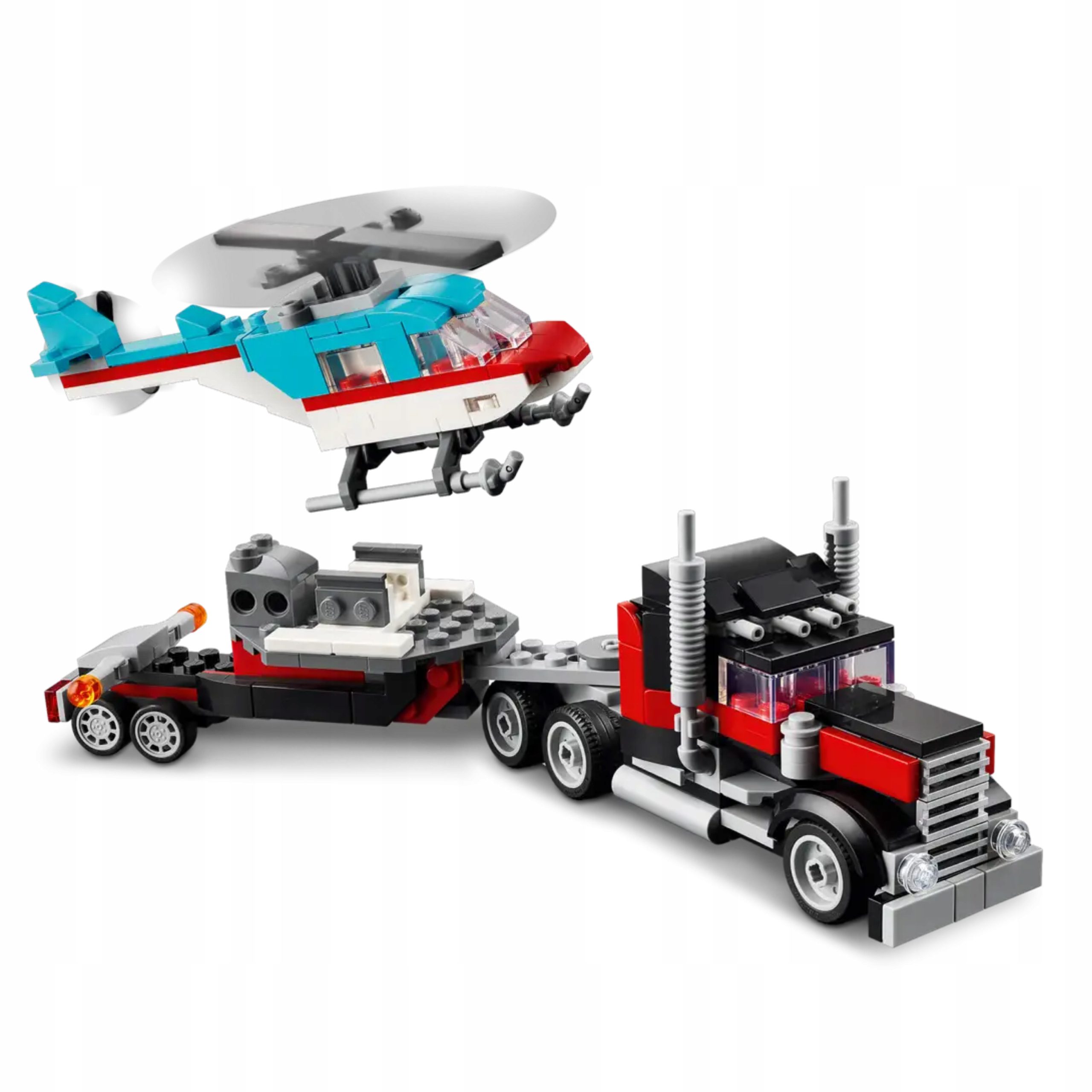 Klocki Lego Creator 31146 Ciężarówka z Platformą i Helikopterem 270 el. - obrazek 6