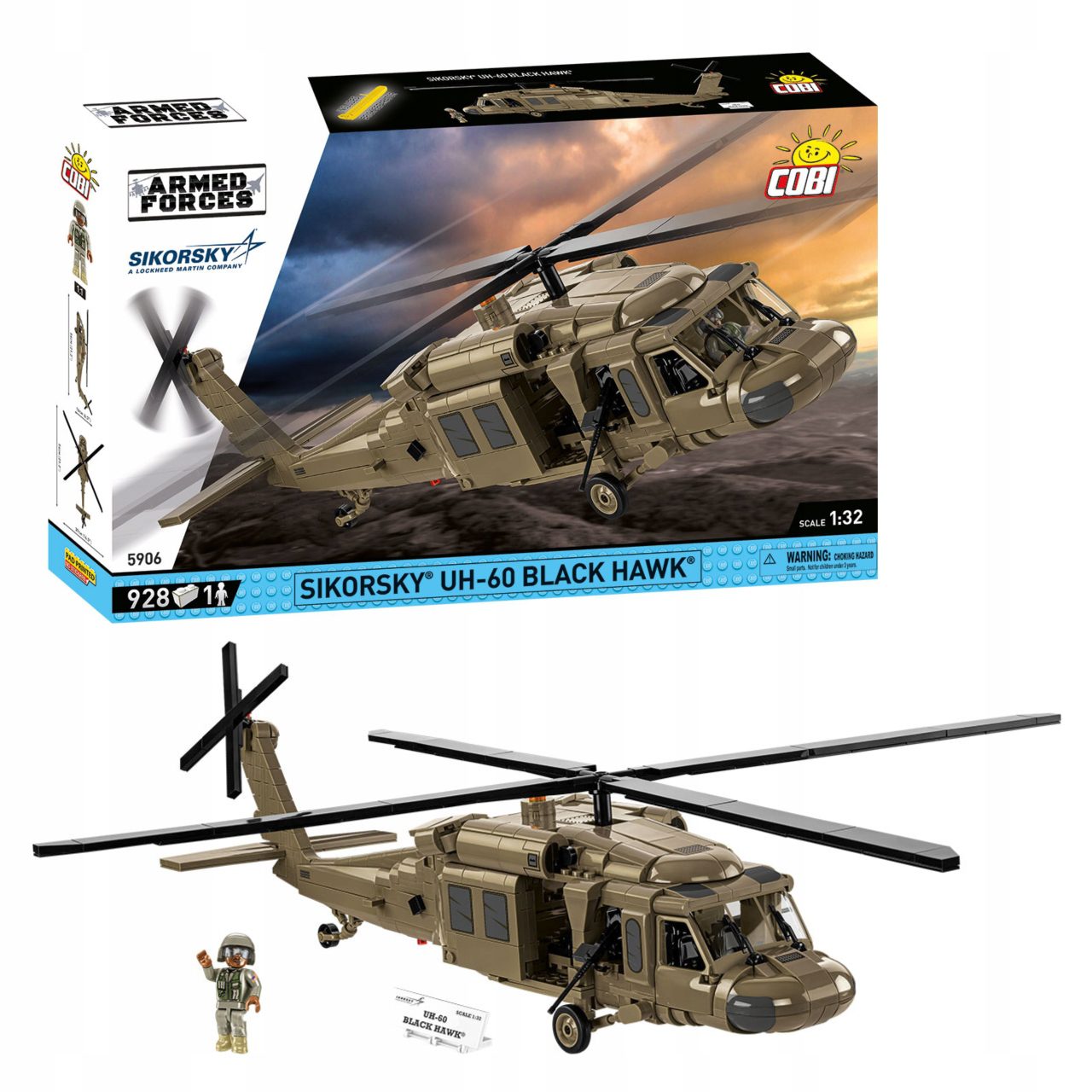 Klocki Cobi 5906 Śmigłowiec Sikorsky UH-60 Black Hawk 928 el.
