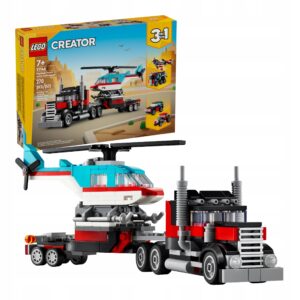 Klocki Lego Creator 31146 Ciężarówka z Platformą i Helikopterem 270 el.