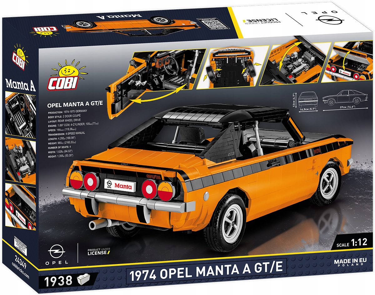 Klocki Cobi 24349 Opel Manta A GT/E 1938 el. - obrazek 4