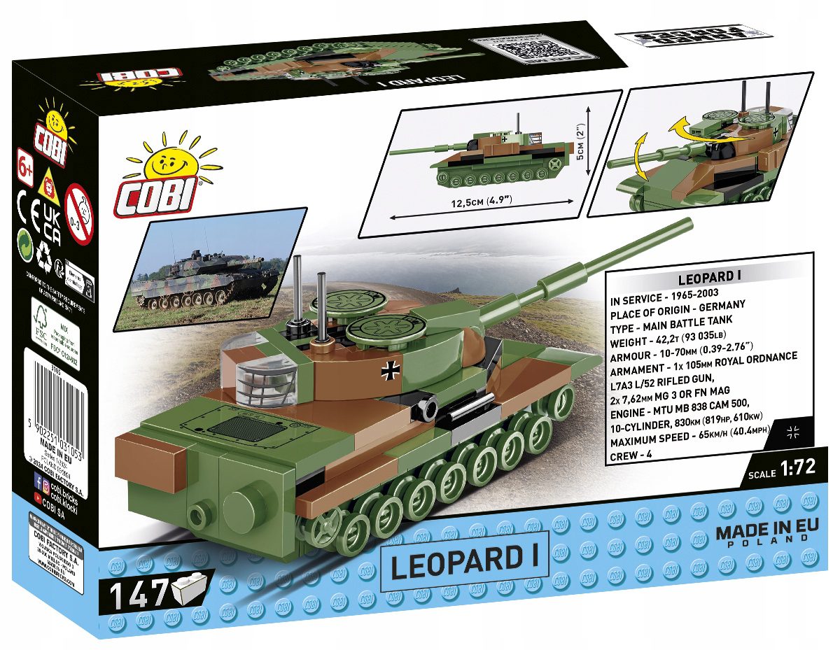 Klocki Cobi 3105 Czołg Leopard 1 Armed Forces 147 el. - obrazek 3