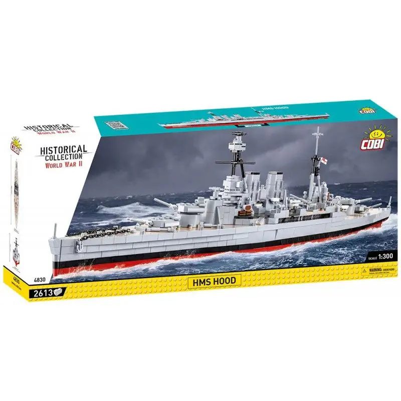 Klocki COBI 4830 HMS Hood – Brytyjski Krążownik Okręt Wojenny WWII 2613 el. - obrazek 2