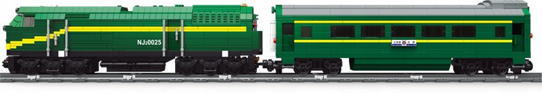 Klocki Mould King 12001 Zdalnie Sterowany Pociąg Kolejka NJ2 Diesel 2086 el. - obrazek 3