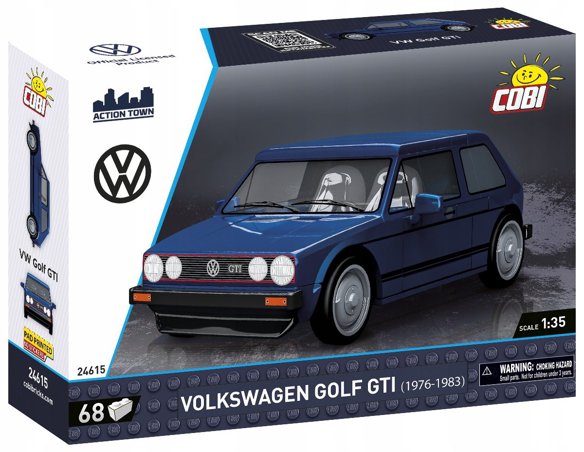 Klocki Cobi 24615 Samochód Volkswagen Golf GTI Granatowy 1:35 68 el. - obrazek 3