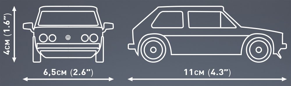 Klocki Cobi 24614 Samochód Volkswagen Golf GTI Biały 1:35 64 el. - obrazek 4