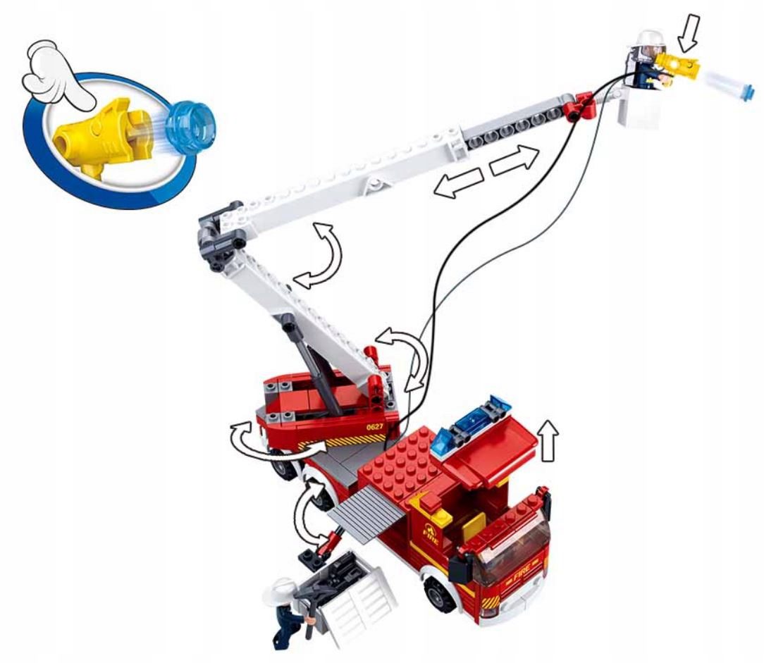 Klocki Sluban M38-B0627 Wóz Strażacki + Helikopter 394 el. - obrazek 5