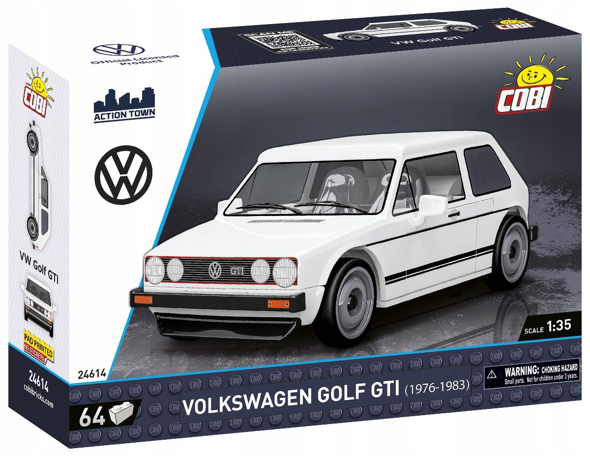 Klocki Cobi 24614 Samochód Volkswagen Golf GTI Biały 1:35 64 el. - obrazek 3