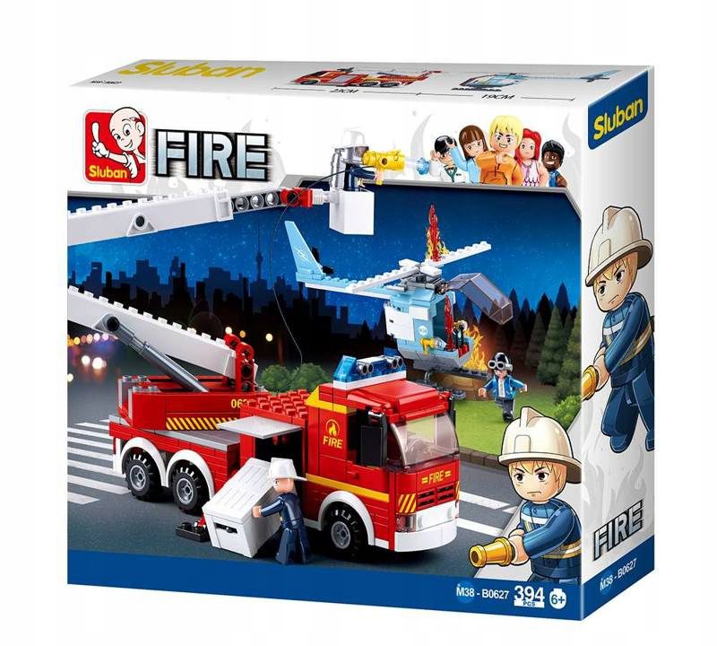 Klocki Sluban M38-B0627 Wóz Strażacki + Helikopter 394 el.