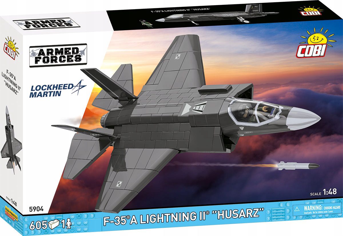 Klocki Cobi 5904 F-35A Lightning II "Husarz" Myśliwiec Bojowy 605 el. - obrazek 2