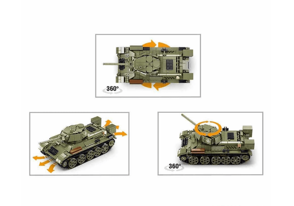 Klocki Sluban M38 - B7072 Zdalnie Sterowany Czołg T-34S 837 el. - obrazek 5
