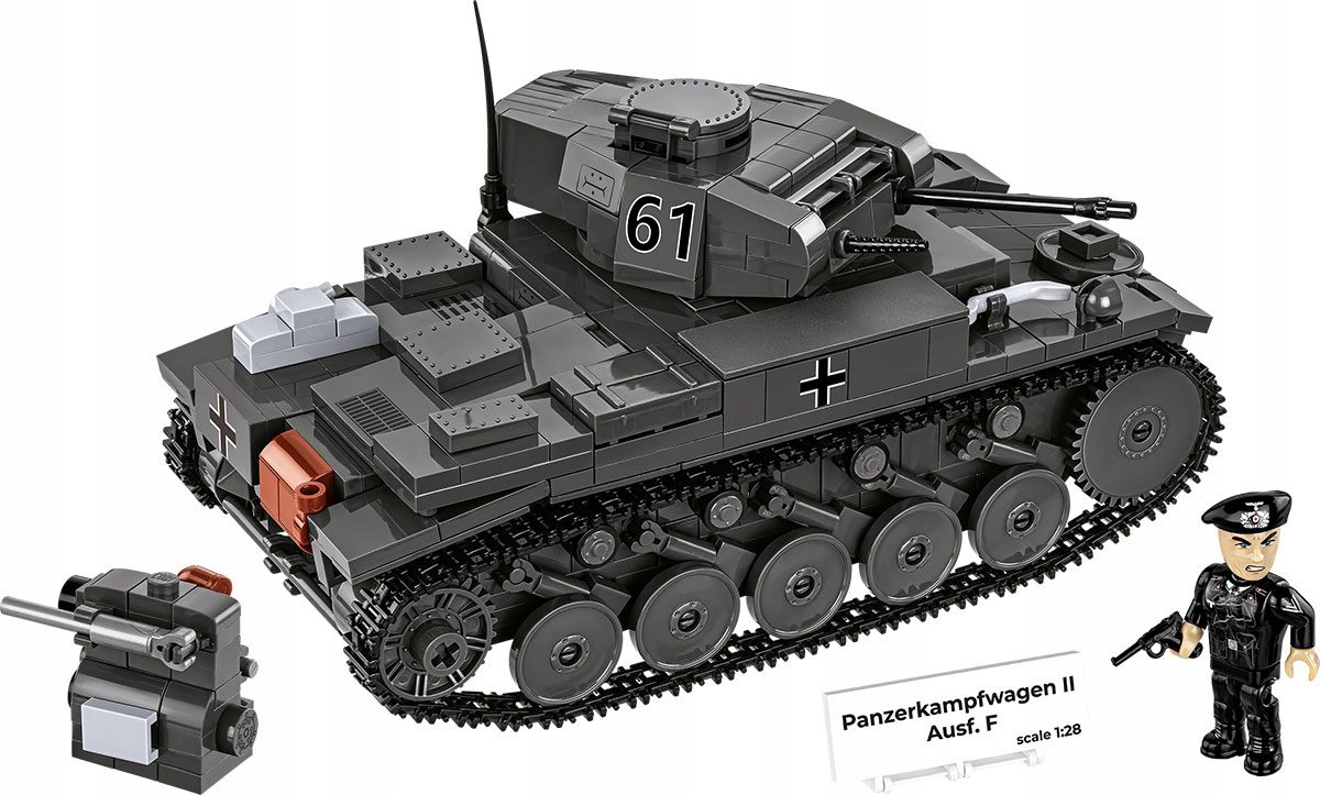 Klocki Cobi 2597 Czołg Panzerkampfwagen II Ausf. F Niemiecki Czołg Lekki - obrazek 3