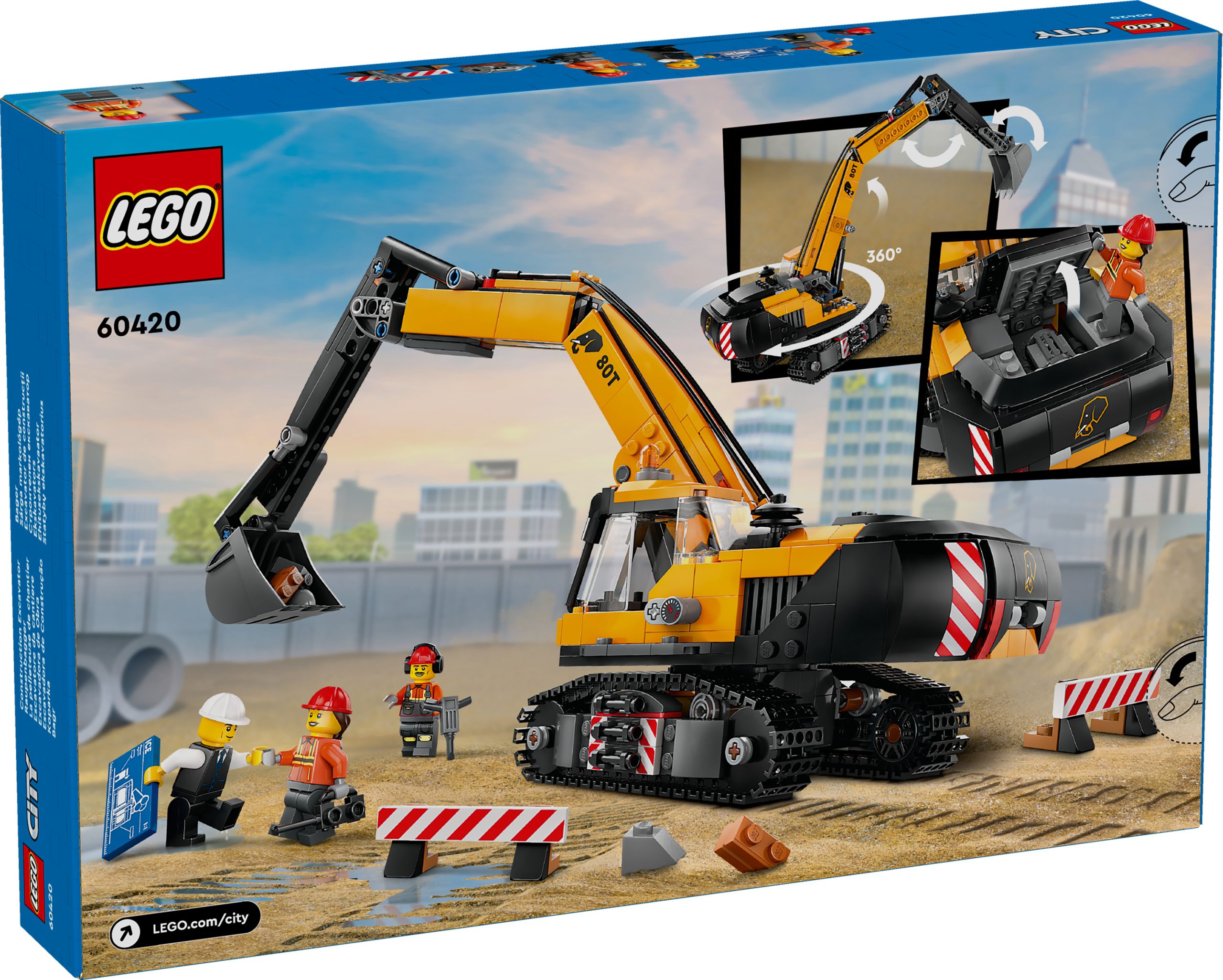 LEGO City 60420 Koparka Budowlana – zestaw 633 elementów