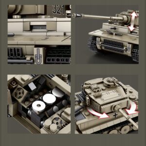 Model czołgu Tiger I z klocków Reobrix – zestaw 1138 elementów