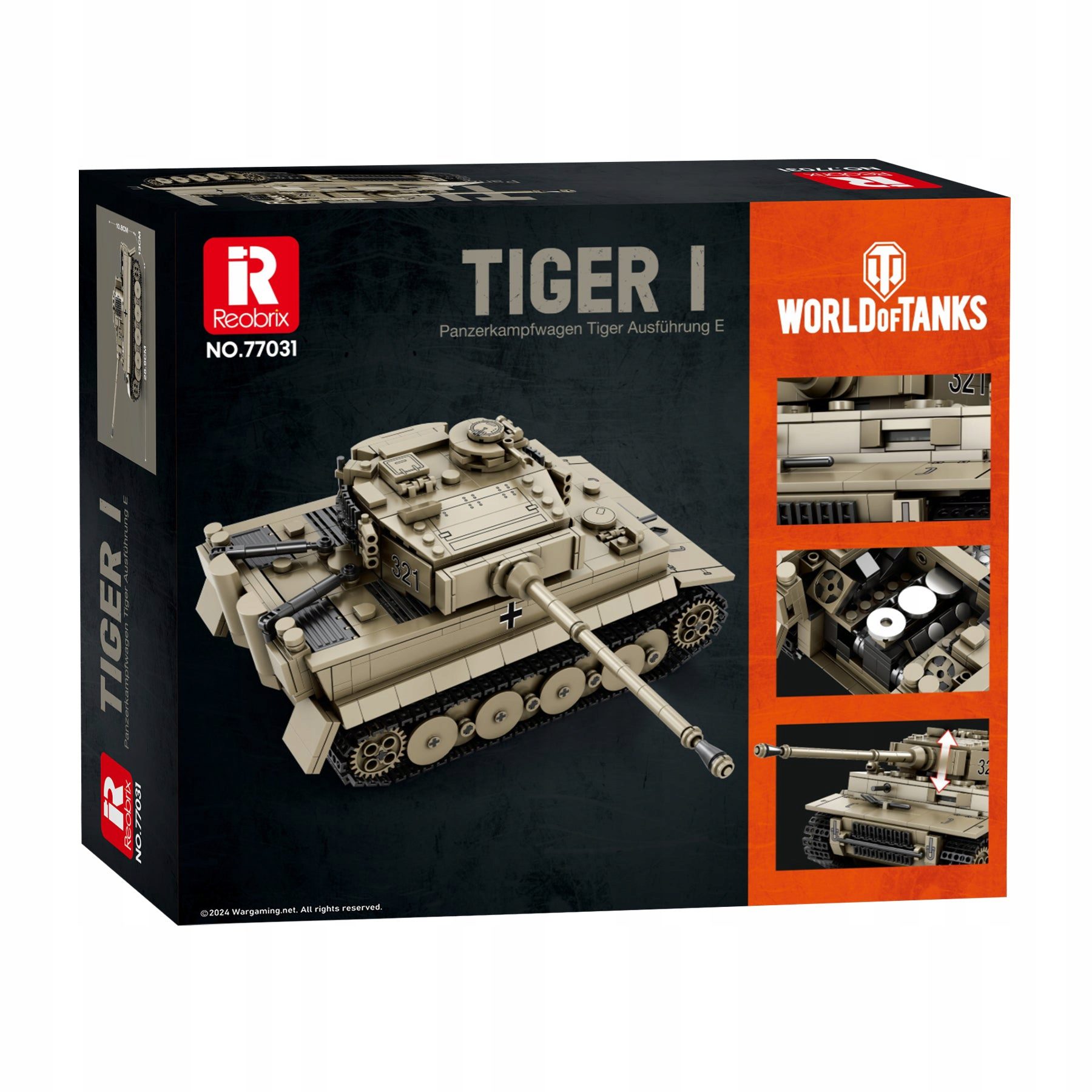 Klocki Reobrix 77031 Czołg Tiger I World of Tanks 1138 el. - obrazek 6