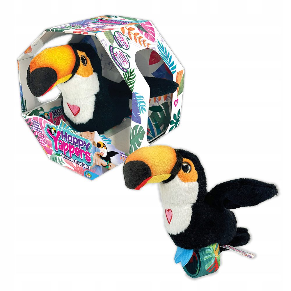 HAPPY YAPPERS Tukan - Wesołe Gadułki, Interaktywny Zwierzak Zabawka - obrazek 7