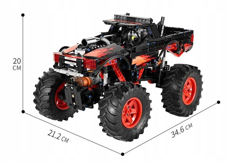 Klocki Mould King 18008 Zdalnie Sterowany Monster Truck 889 el. - obrazek 3